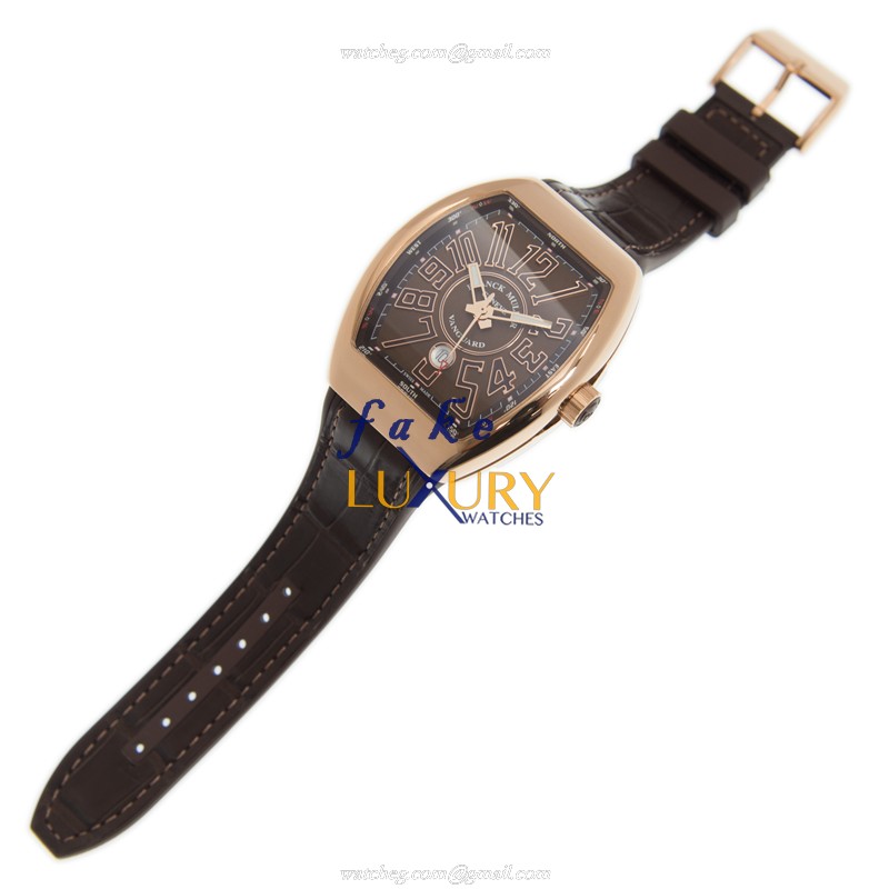 V 45 SC DT 5N.BN - Franck Muller Vanguard Replica Watch - Automatic - 44mm 18kt Rose Gold Brown Dial - Image 2