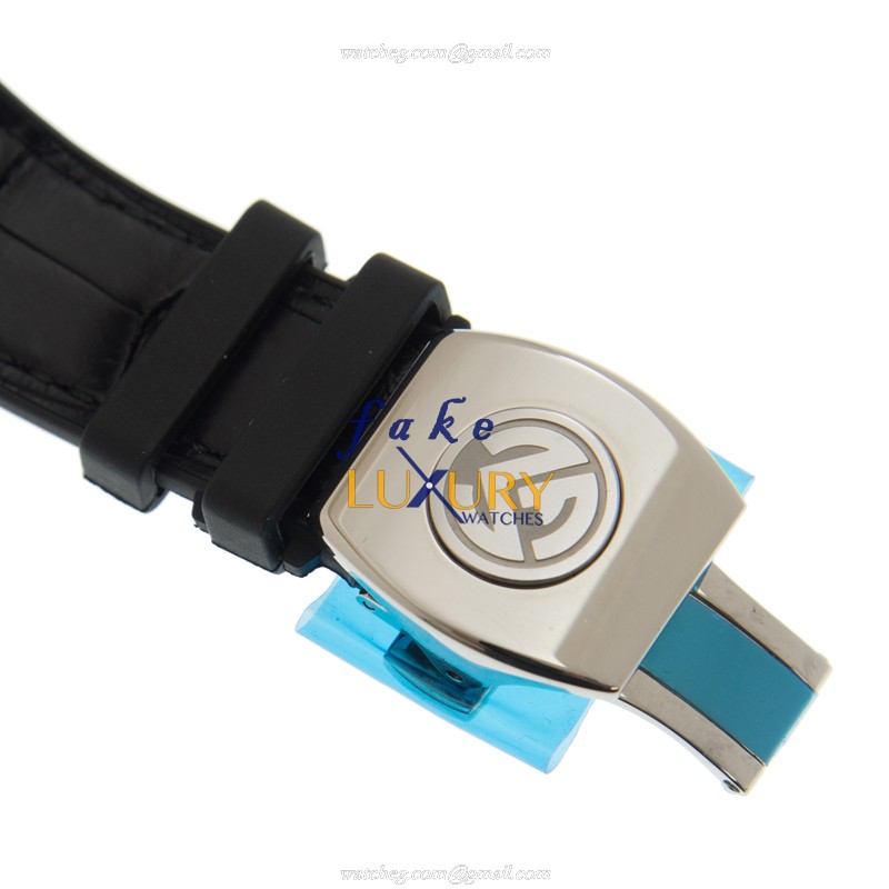 Franck Muller V41 S6 SQT AC.NR Manual Wind Stainless Steel Transparent Skull Dial Leather Strap - Image 4
