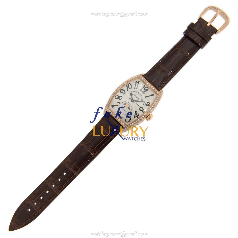 2850 SC AT FO L D 5N - Franck Muller GENEVE Replica Watch Automatic 18kt Rose Gold Steel White Dial - Image 2