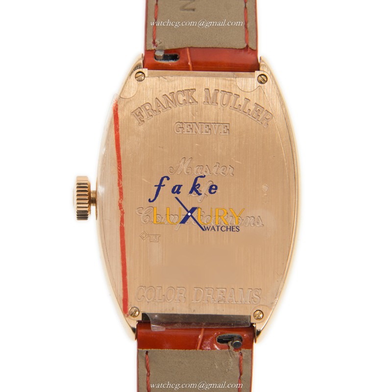 Franck Muller 5852 QZ COL DRM 5N Quartz Cintree Curvex 18kt Rose Gold Replica Watch with White Dial - Image 3