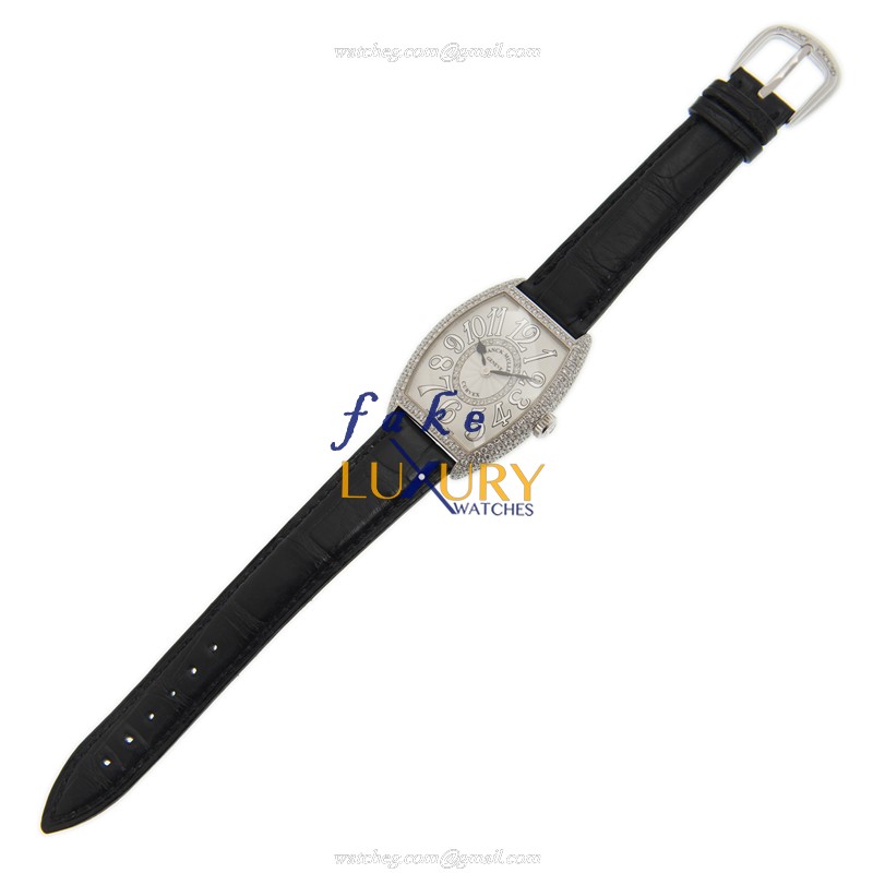 7502 QZ REL D CD 1R OG - Franck Muller Cintree Curvex Replica Watch Quartz White Dial 18kt Gold - Image 2