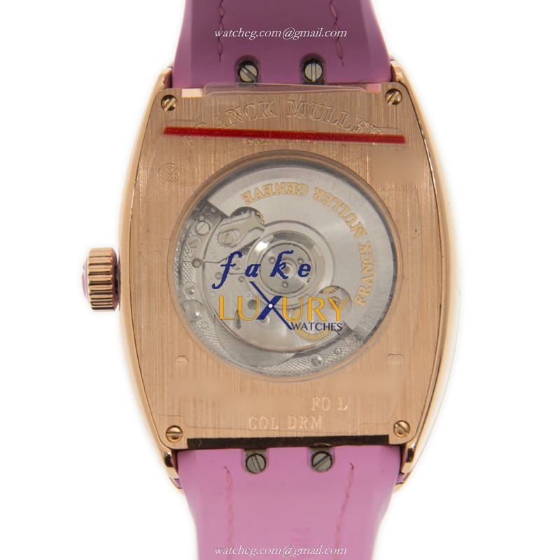 Franck Muller V32SCATFOLCOLDRM5N.RS Ladies Auto 18kt Rose Gold Case Sapphire Crystal White Dial - Image 3