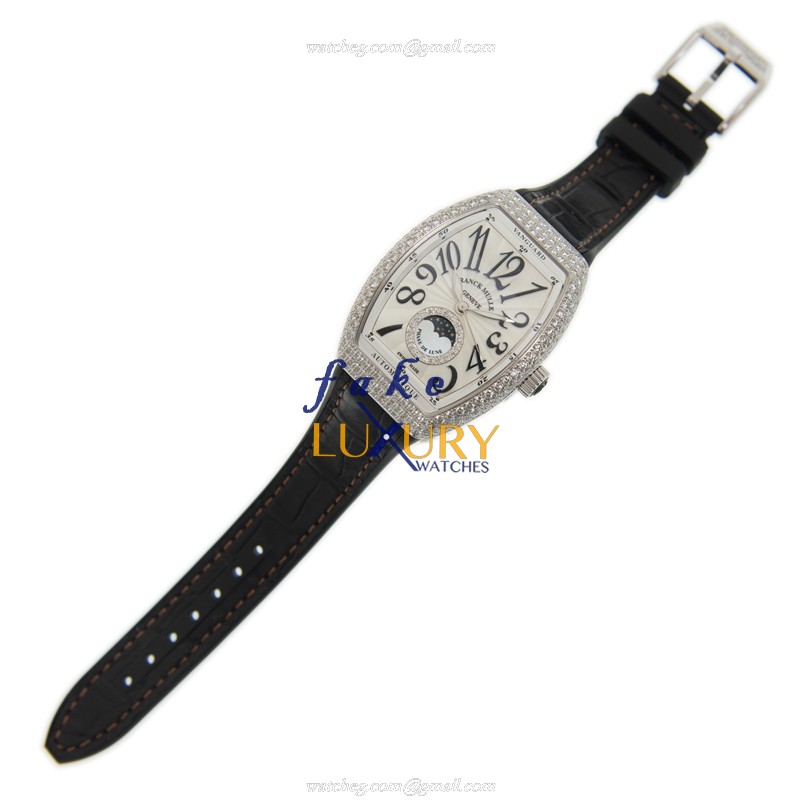 V 32 SC AT FO L D CD 1R AC.NR - Franck Muller Ladies Replica Watch - Automatic - Silver Dial - Image 2