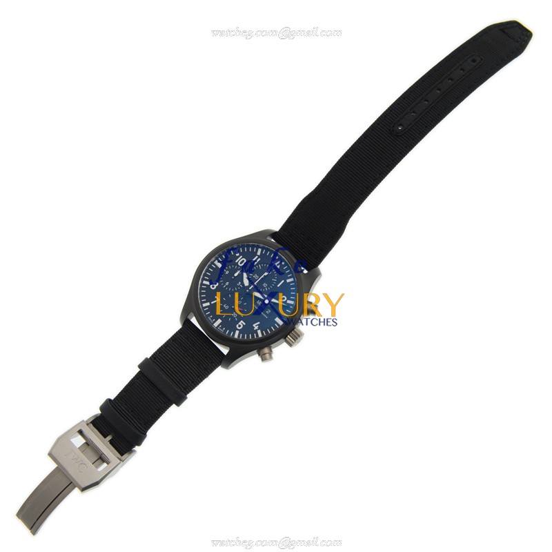 IWC IW389101 Pilots Automatic Replica Watch, Ceramic Case, Black Dial, Fabric Strap - Image 2