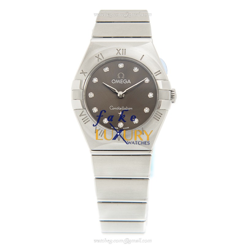 Omega 131.10.25.60.56.001 Constellation Quartz Steel Replica Watch, Brown Dial, Silver Strap - Image 2