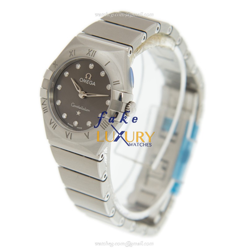 Omega 131.10.25.60.56.001 Constellation Quartz Steel Replica Watch, Brown Dial, Silver Strap - Image 3