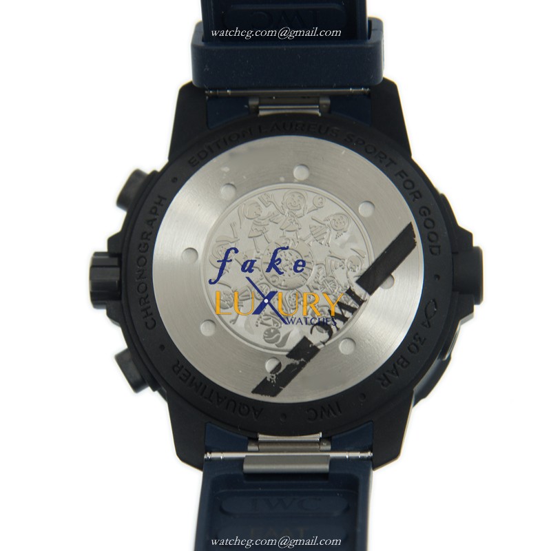 IWC IW379507 Aquatimer Replica Watch, Automatic, Blue Dial, Steel Case, Rubber Strap - Image 3