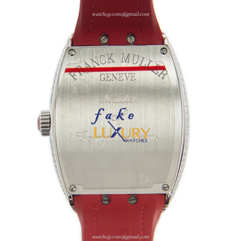 Franck Muller Vanguard V 32 QZ D AC.RG Quartz White Dial Red Leather Replica Watch - Image 4