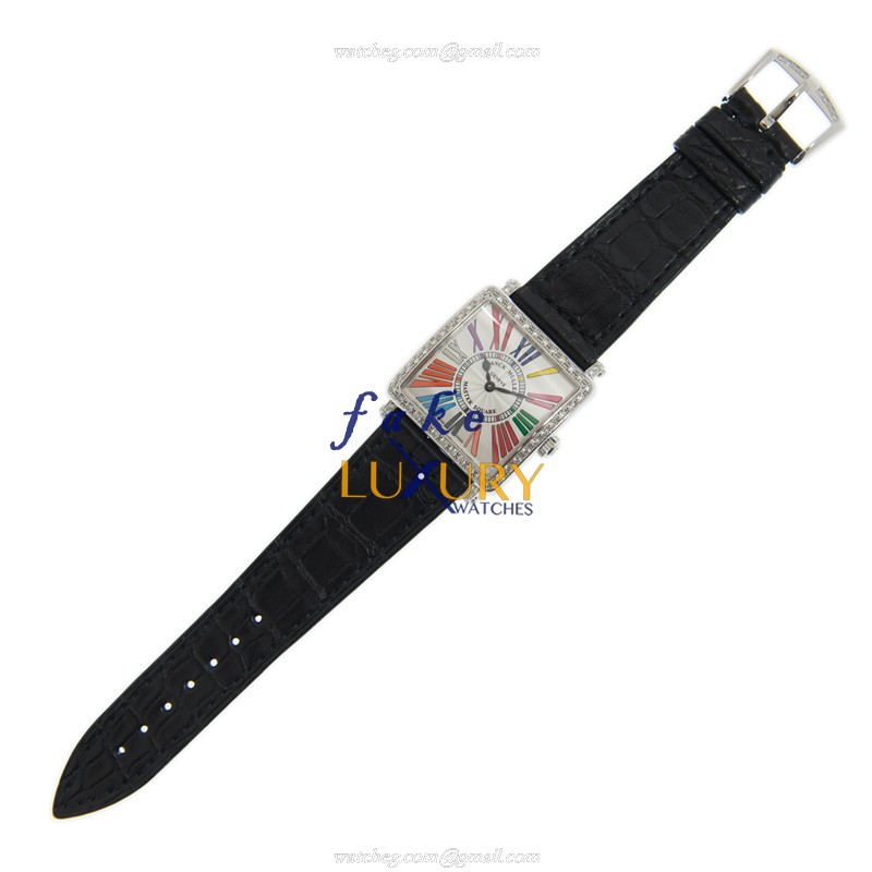 Franck Muller 6002 L QZ D 1R COL DRM AC Master Square Replica Watch, White Dial, Steel & Diamonds - Image 2