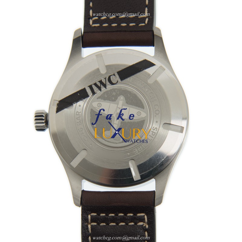 IWC Spitfire IW326803 Replica Watch With Automatic Movement, Black Dial, Brown Leather Strap - Image 3