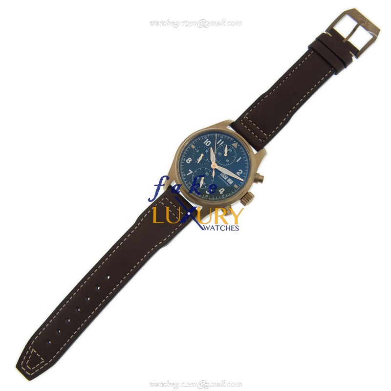 IWC IW387902 Spitfire Replica Watch, Automatic, Green Dial, Bronze Case, Brown Leather Strap - Image 2