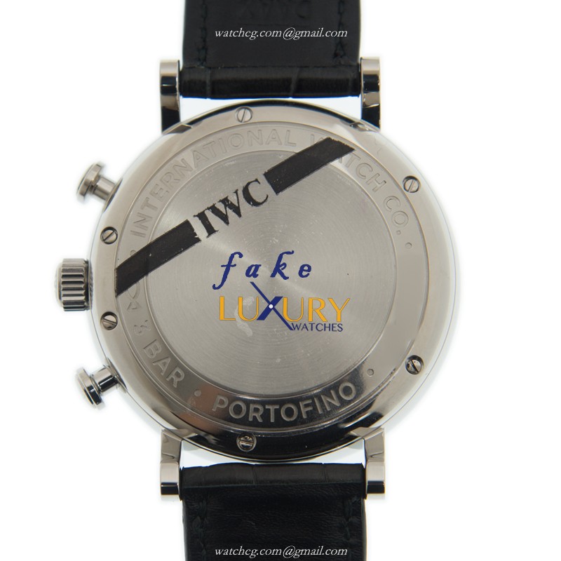 IWC Portofino IW391036 Replica Watch With Automatic Movement, Blue Dial, Steel Case, Brown Leather - Image 3