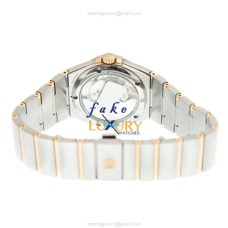 Omega Constellation 123.20.35.20.02.005 Replica Watch, Automatic, Silver Dial, Rose Gold & Steel - Image 4