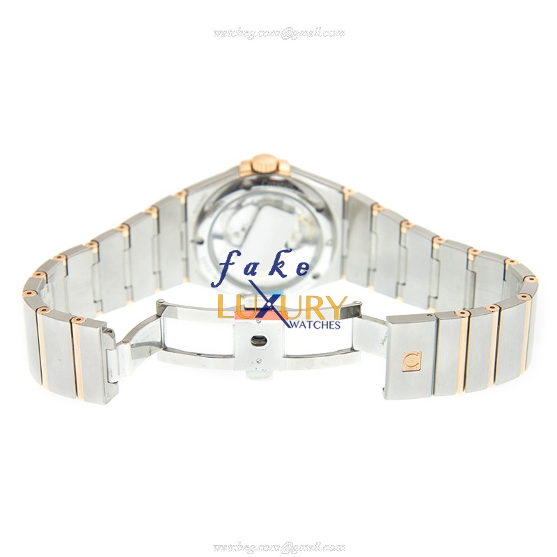 Omega Constellation 123.20.35.20.02.005 Replica Watch, Automatic, Silver Dial, Rose Gold & Steel - Image 5