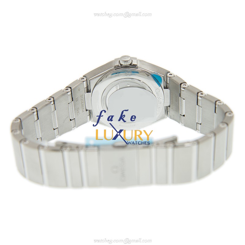 Omega 131.15.28.60.55.001 Quartz Replica Watch, Stainless Steel Case & Diamonds, White Mother of - Image 4