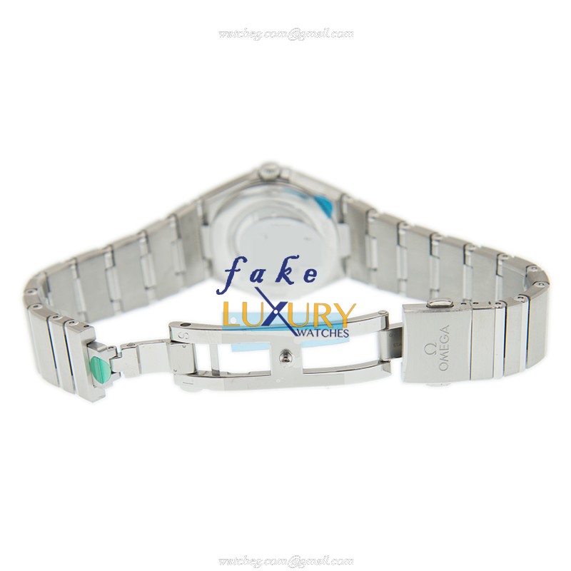 Omega 131.15.28.60.55.001 Quartz Replica Watch, Stainless Steel Case & Diamonds, White Mother of - Image 5