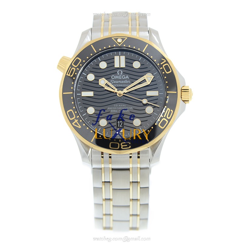 Omega SEAMASTER 210.20.42.20.01.002 Automatic 18kt Gold & Steel - Replica Watch - 42mm - Sapphire - Image 2