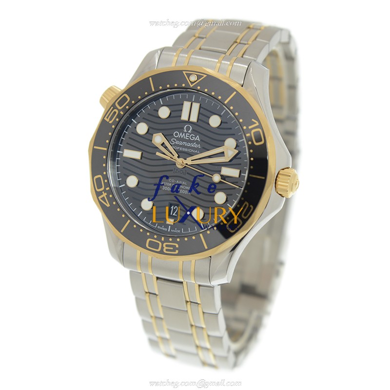 Omega SEAMASTER 210.20.42.20.01.002 Automatic 18kt Gold & Steel - Replica Watch - 42mm - Sapphire - Image 3