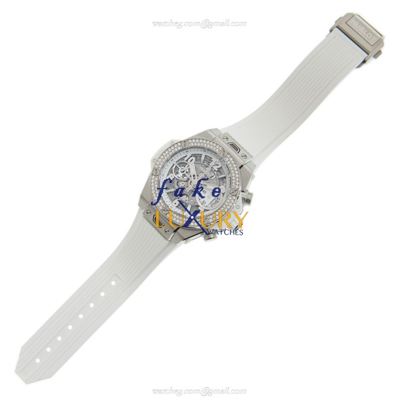 Hublot 441.NE.2010.RW.1104 Big Bang Automatic Titanium Diamond Replica Watch, Silver Dial, White - Image 2