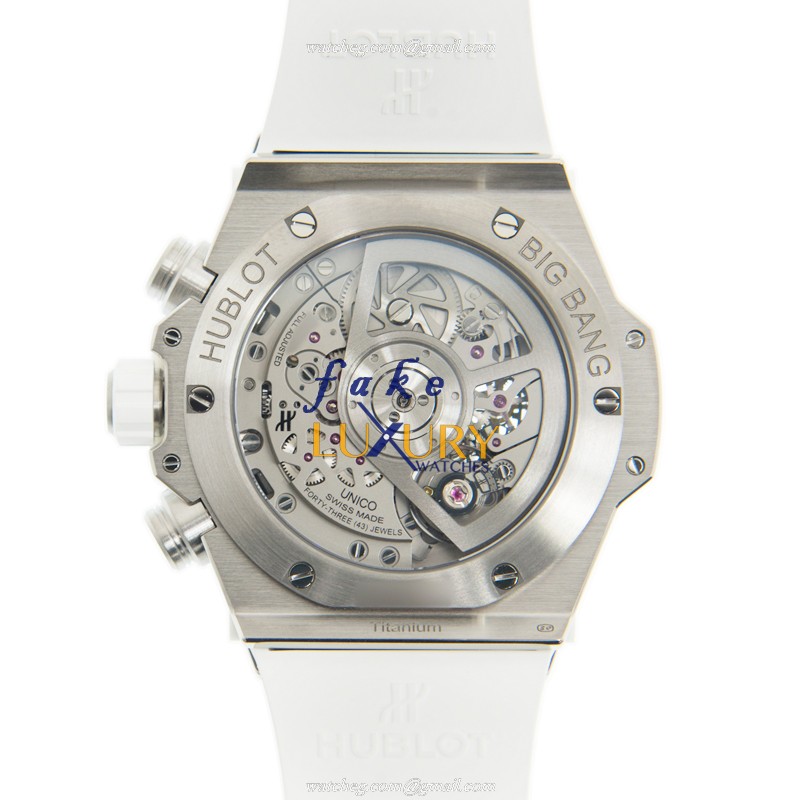 Hublot 441.NE.2010.RW.1104 Big Bang Automatic Titanium Diamond Replica Watch, Silver Dial, White - Image 3