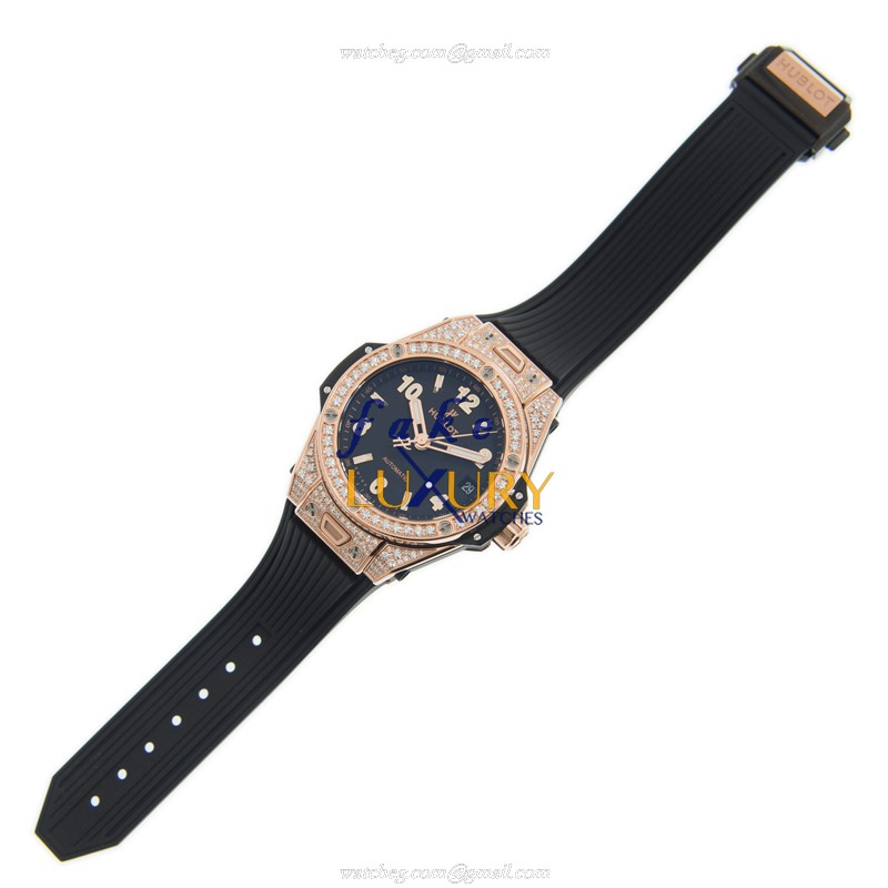 Hublot Big Bang 465.OX.1180.RX.1604 Replica Watch, Automatic, Rose Gold & Diamonds, Black Dial - Image 2