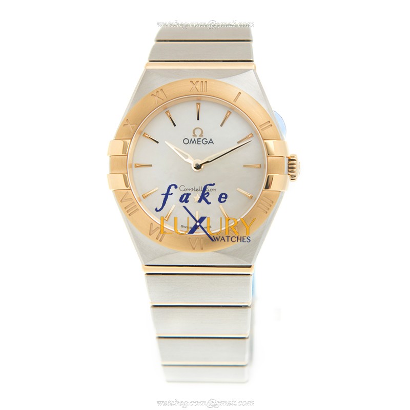 Omega 131.20.28.60.05.002 Constellation Quartz 18kt Gold Steel Replica Watch - White Dial Silver - Image 2