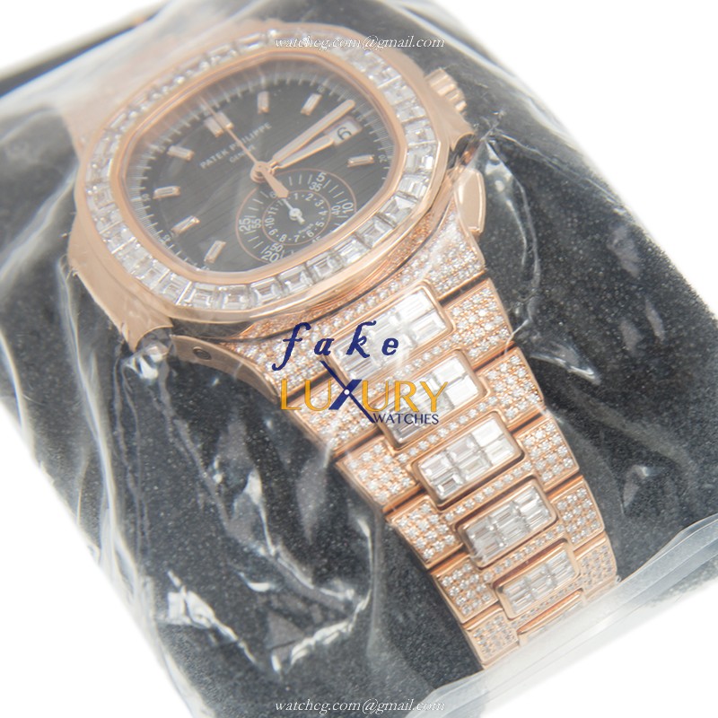 Patek Philippe 5980/1400R-011 Nautilus Replica Watch With Automatic Movement, 18kt Rose Gold & - Image 3