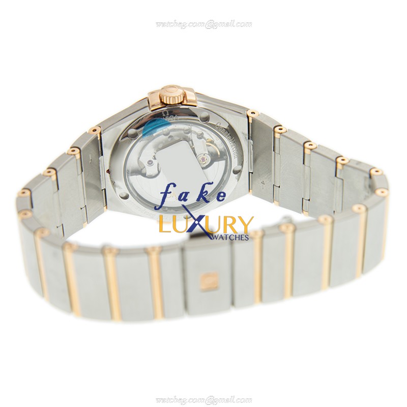 Omega 123.20.35.20.06.002 Constellation Replica Watch, Gray Dial, Rose Gold & Steel, Automatic - Image 4