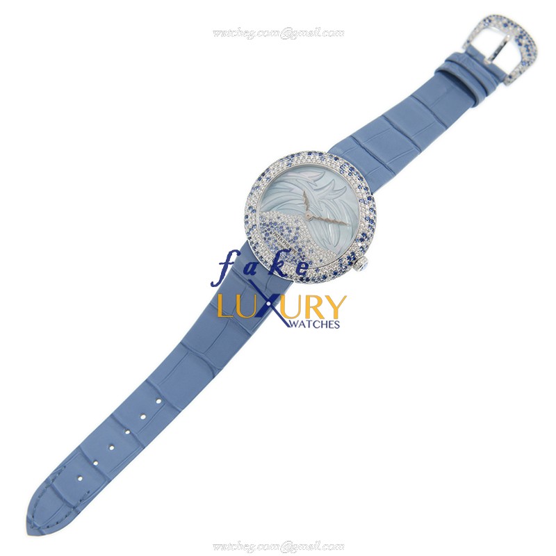 Patek Philippe 4899/901G-001 Calatrava Replica Watch, Blue Mother of Pearl Dial, White Gold & - Image 2