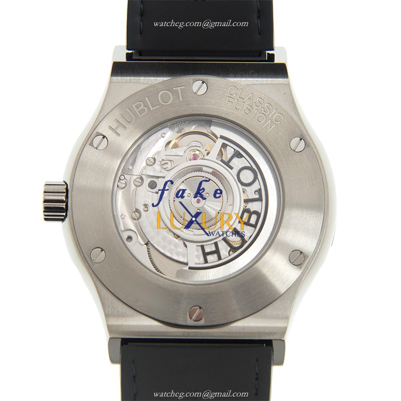 Hublot Classic Fusion 547.NX.0170.LR Replica Watch, Automatic, Titanium, Skull Dial, Black Alligator - Image 3