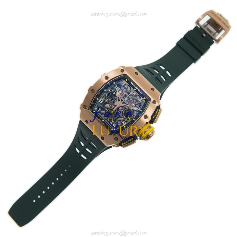 Richard Mille RM11-03 RG GREEN Replica Watch, Automatic, Rose Gold Case, Silver Dial - Image 2