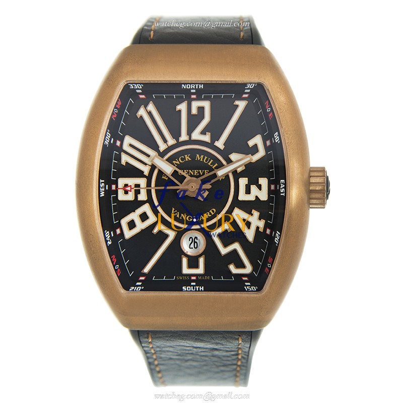 Franck Muller V 45 SC DT CIR BZ NR.BR Automatic Bronze Dial Steel Case Replica Watch - Image 2