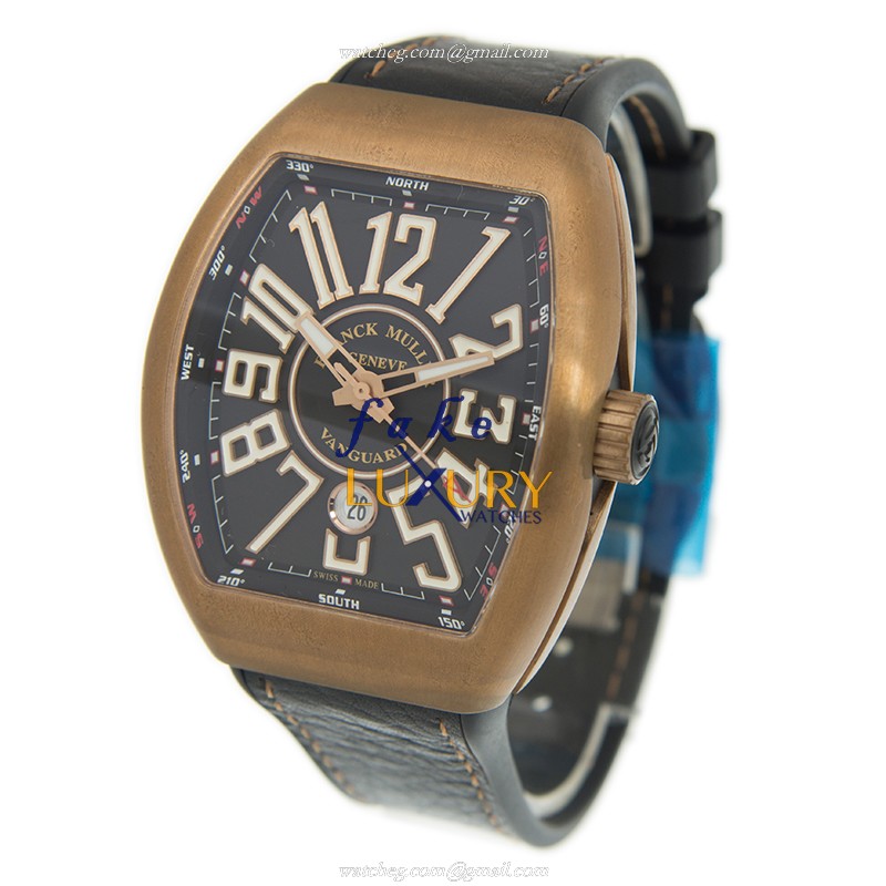 Franck Muller V 45 SC DT CIR BZ NR.BR Automatic Bronze Dial Steel Case Replica Watch - Image 3