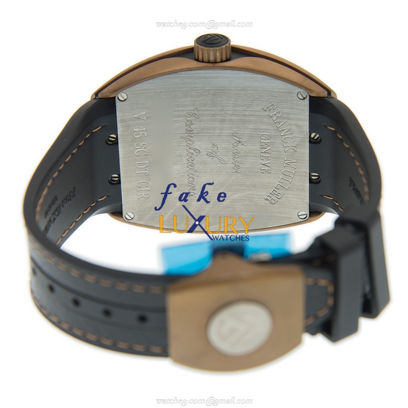 Franck Muller V 45 SC DT CIR BZ NR.BR Automatic Bronze Dial Steel Case Replica Watch - Image 4