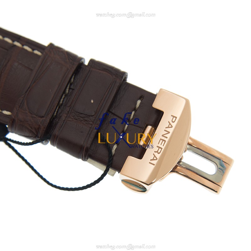 Panerai PAM00398 Radiomir Replica Watch, Manual Wind, 47mm 18kt Rose Gold, Black Dial, Brown - Image 4