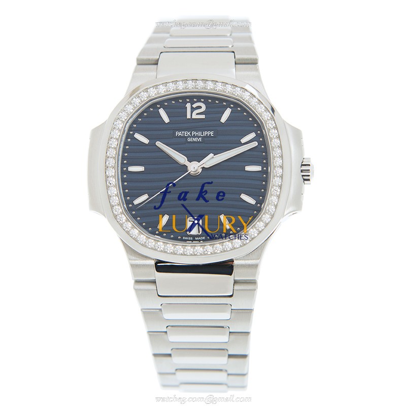 Patek Philippe 7118/1200A-001 Nautilus Replica Watch, 35.2mm Automatic, Blue Dial, Steel & Diamonds - Image 2