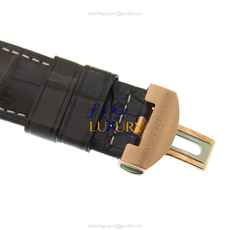 Panerai PAM00487 LUMINOR Automatic 18kt Rose Gold Replica Watch - Brown Leather Strap - Image 4