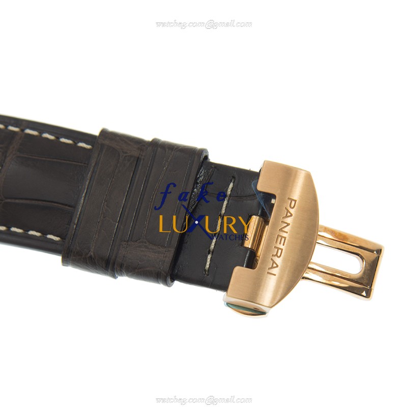 Panerai PAM00488 LUMINOR Auto 18kt Rose Gold Replica Watch, Brown Dial, Leather Strap - Image 4