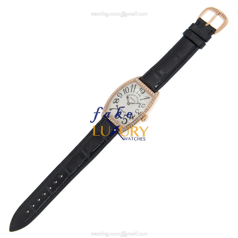 Franck Muller 2852QZD1R5N-BLACKSTRAP-MasterOfComplication Quartz RoseGold Diamonds Replica Watch - Image 2