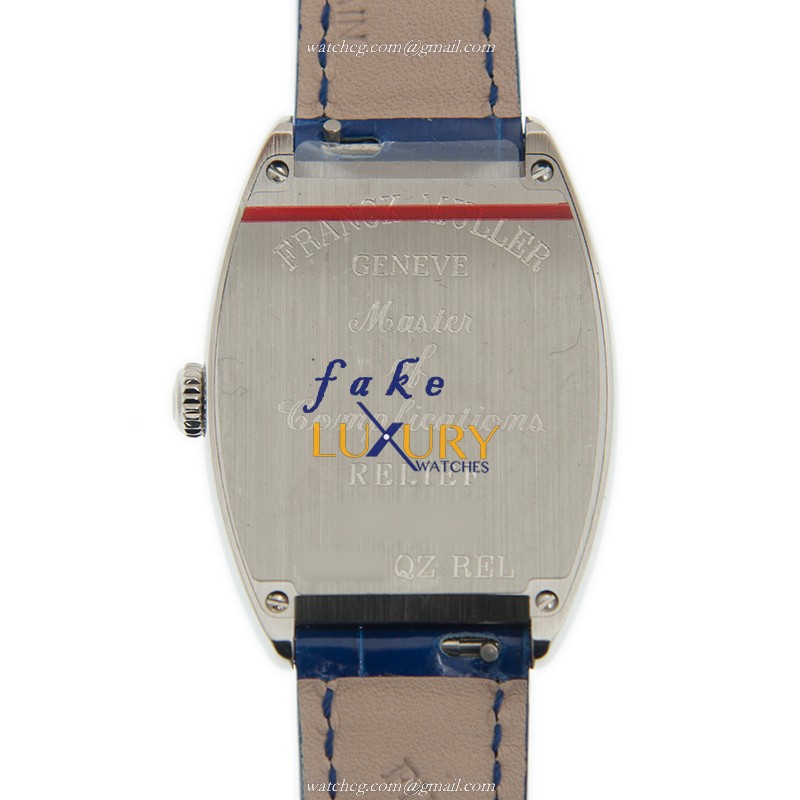 Franck Muller Cintree Curvex 7502 QZ RELAC Blue Strap Quartz Stainless Steel Replica Watch - Image 3