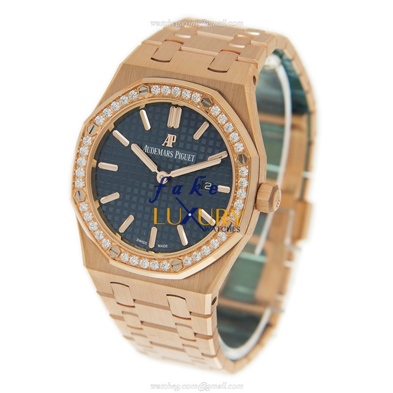 Audemars Piguet 67651OR.ZZ.1261OR.02 Replica Watch, Blue Dial, Rose Gold & Diamonds Case, Quartz - Image 3