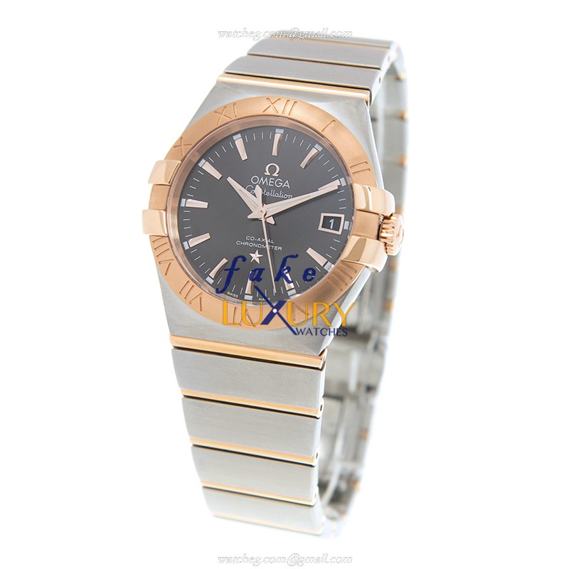 Omega 123.20.35.20.06.002 Constellation Replica Watch, Gray Dial, Rose Gold & Steel, Automatic - Image 3