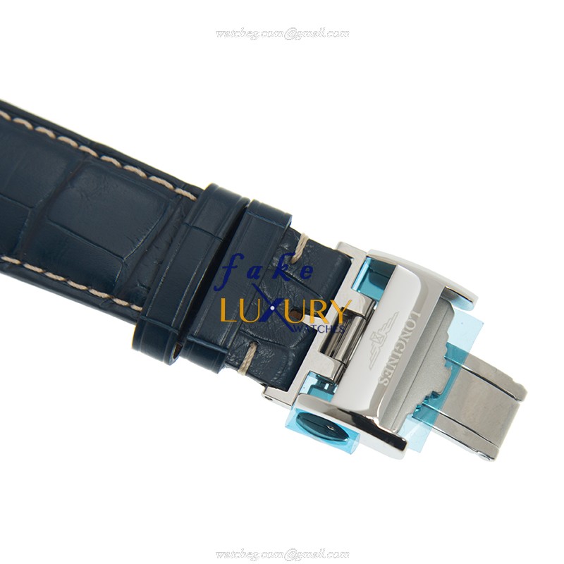 Longines Master Collection L2.919.4.92.0 Automatic Blue Dial Stainless Steel Alligator Strap - Image 3