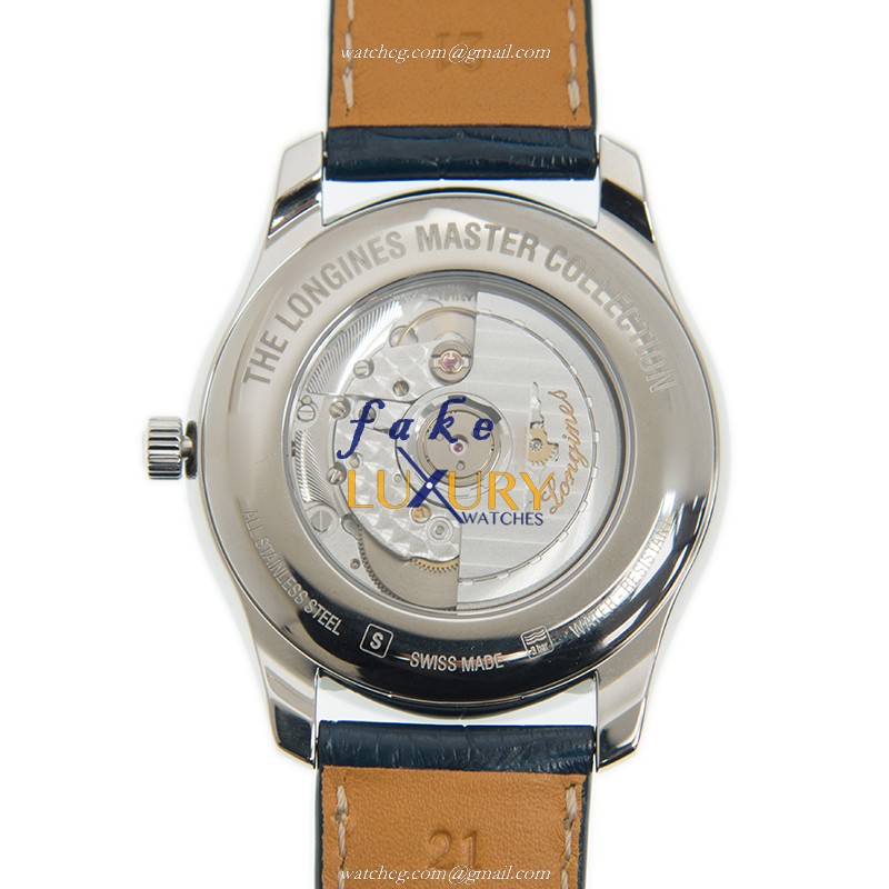 Longines Master Collection L2.919.4.92.0 Automatic Blue Dial Stainless Steel Alligator Strap - Image 4