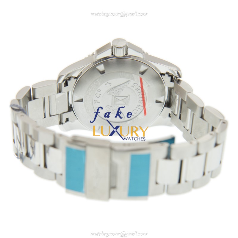Longines L3.840.4.96.6 Conquest Replica Watch, Blue Dial, Quartz Movement, Steel Bracelet - Image 4
