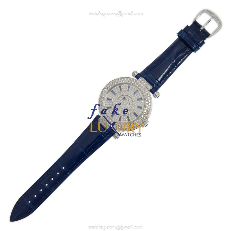 Franck Muller DM 42 D 1R CD OG - BLUE Automatic 18kt White Gold Diamond Silver Dial Replica Watch - Image 2