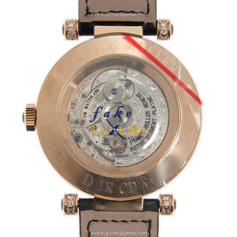 Franck Muller DM42D1RCD5N-BLACK Automatic 18kt Rose Gold & Diamond Replica Watch - Image 3