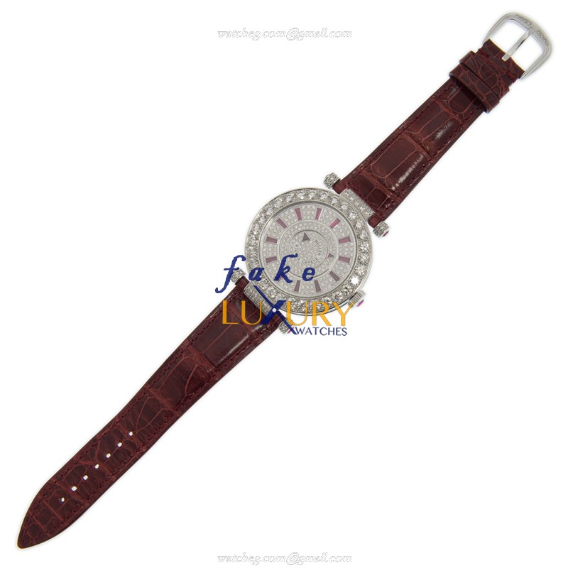 Franck Muller DM42D1RCD Rouge Double Mystery Automatic 18kt White Gold & Diamond Replica Watch - Image 2