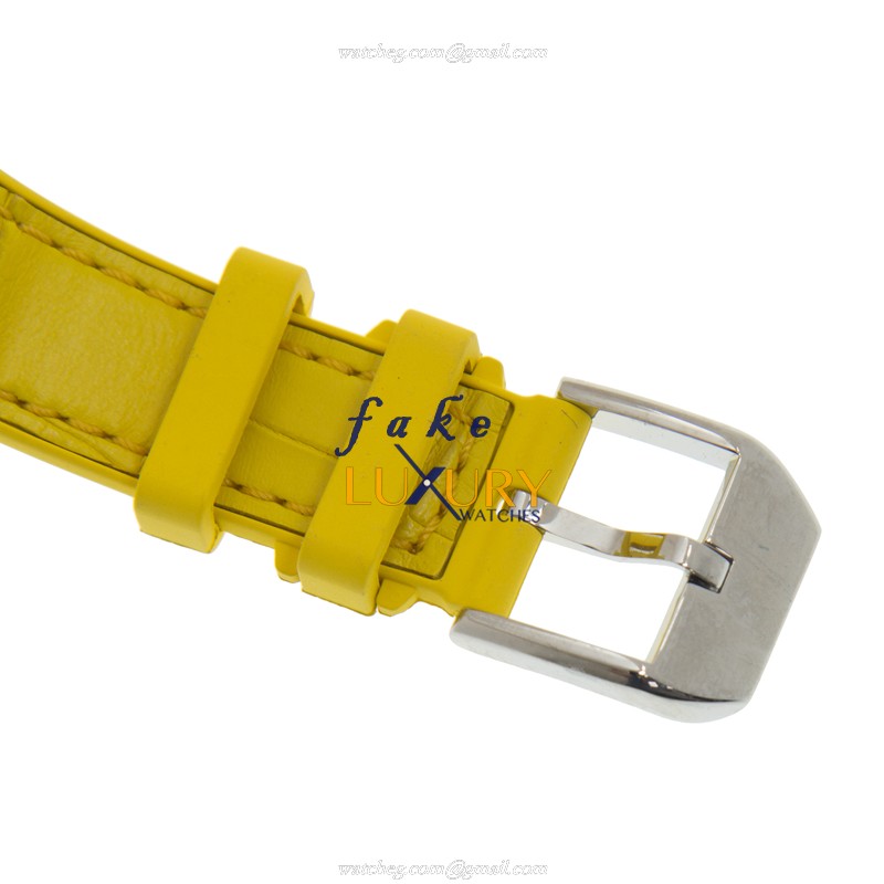 Franck Muller V 32 SC AT FO AC.JA Vanguard Replica Watch, White Dial, Yellow Leather Strap - Image 4