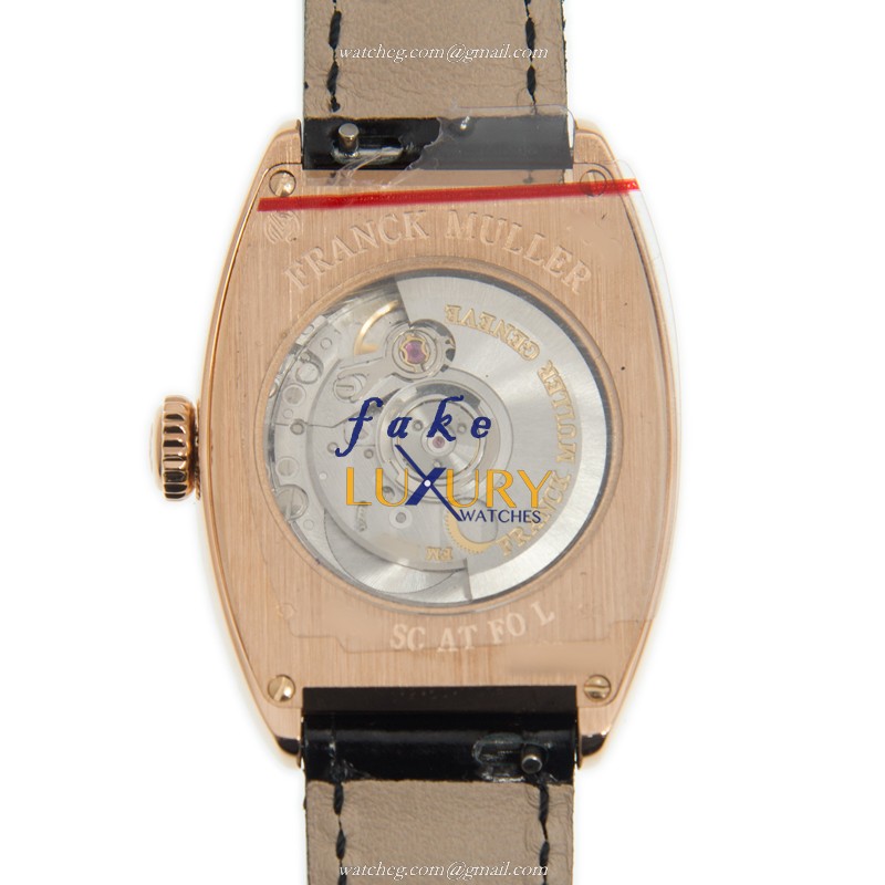 Franck Muller 7500 SC AT FO L 5N Replica Watch Automatic 18kt Rose Gold White Dial Leather - Image 3